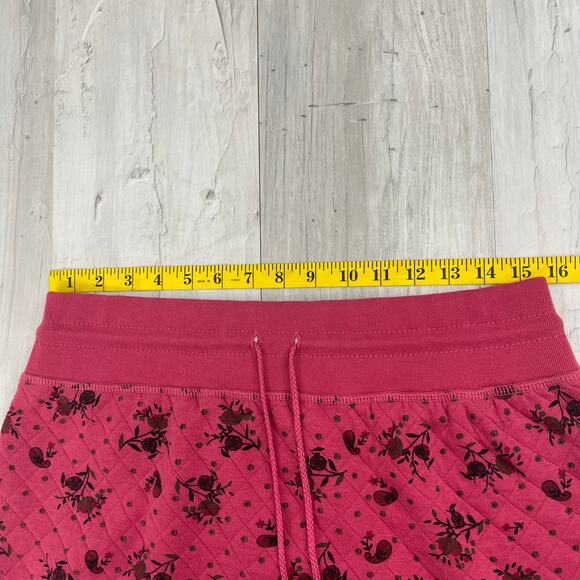 Vintage Active Elements Pink Floral Paisley Quilted Pull On Stretch Mini Skirt - Picture 8 of 9